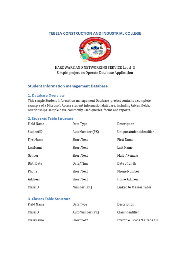 Student Information Database Project | PDF | Databases | Data Management