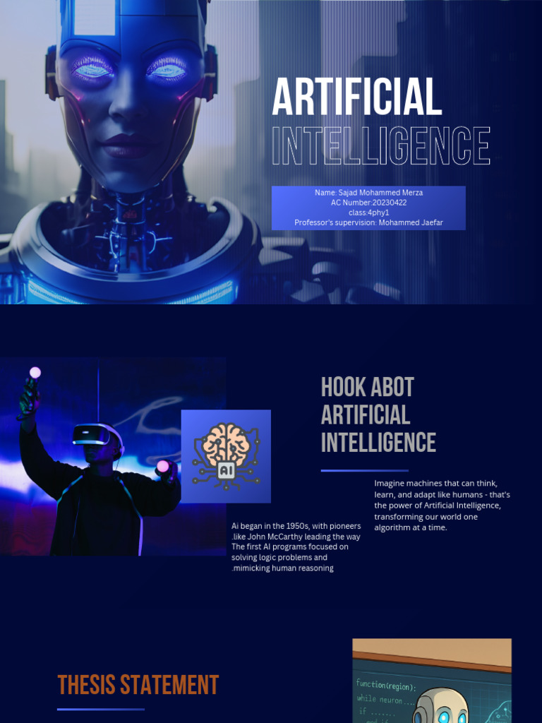 Blue Futuristic Artificial Intelligence Presentation | PDF | Artificial ...