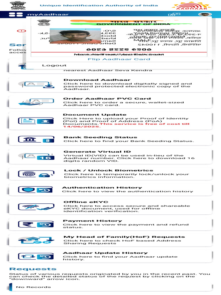 Online Aadhaar Services Guide | PDF | Mass Surveillance | Authentication