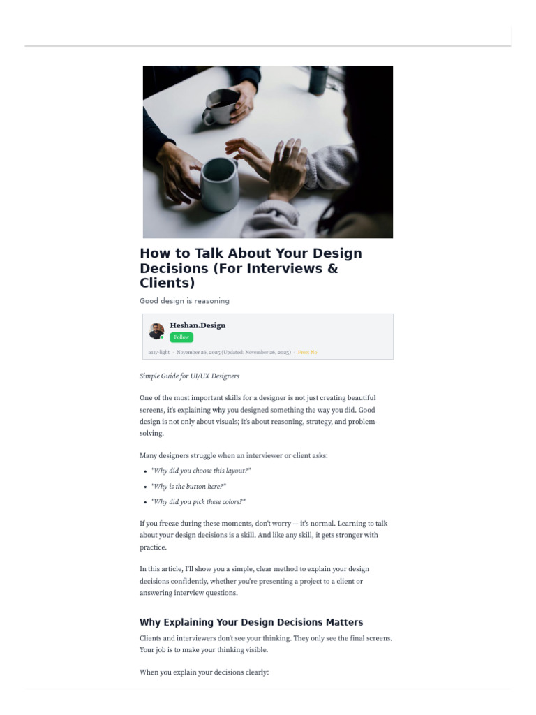 Medium Com Thetarotwhisperer788 How To Talk About Your Design Decisions ...