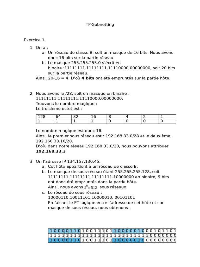 Guide de Sous-Réseautage IP et Masques | PDF | Adresse IP ...