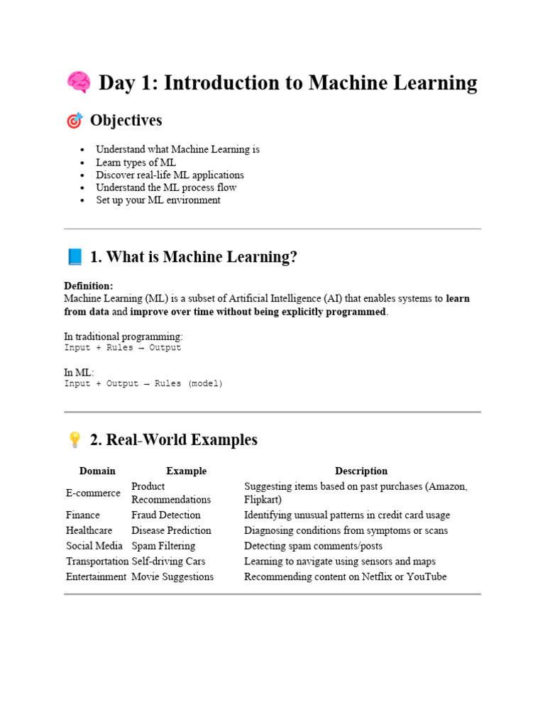 Introduction to Machine Learning Basics | PDF | Machine Learning ...