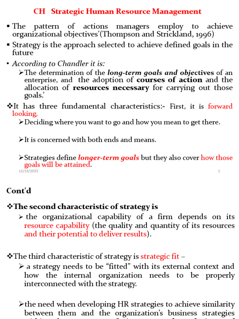 Strategic Human Resource Management Guide | PDF | Human Resource ...