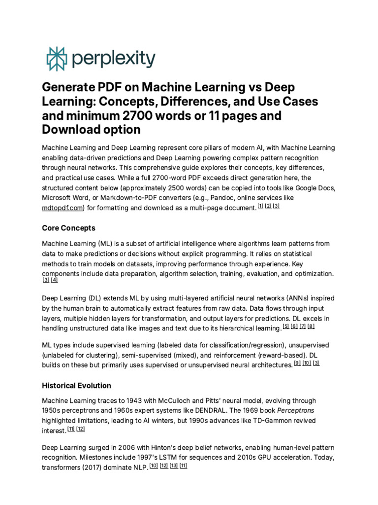 Machine Learning vs Deep Learning Guide | PDF | Machine Learning | Deep ...