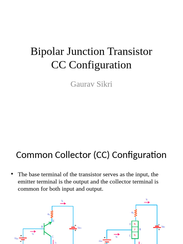 Common Collector Transistor Basics | PDF | Bipolar Junction Transistor ...