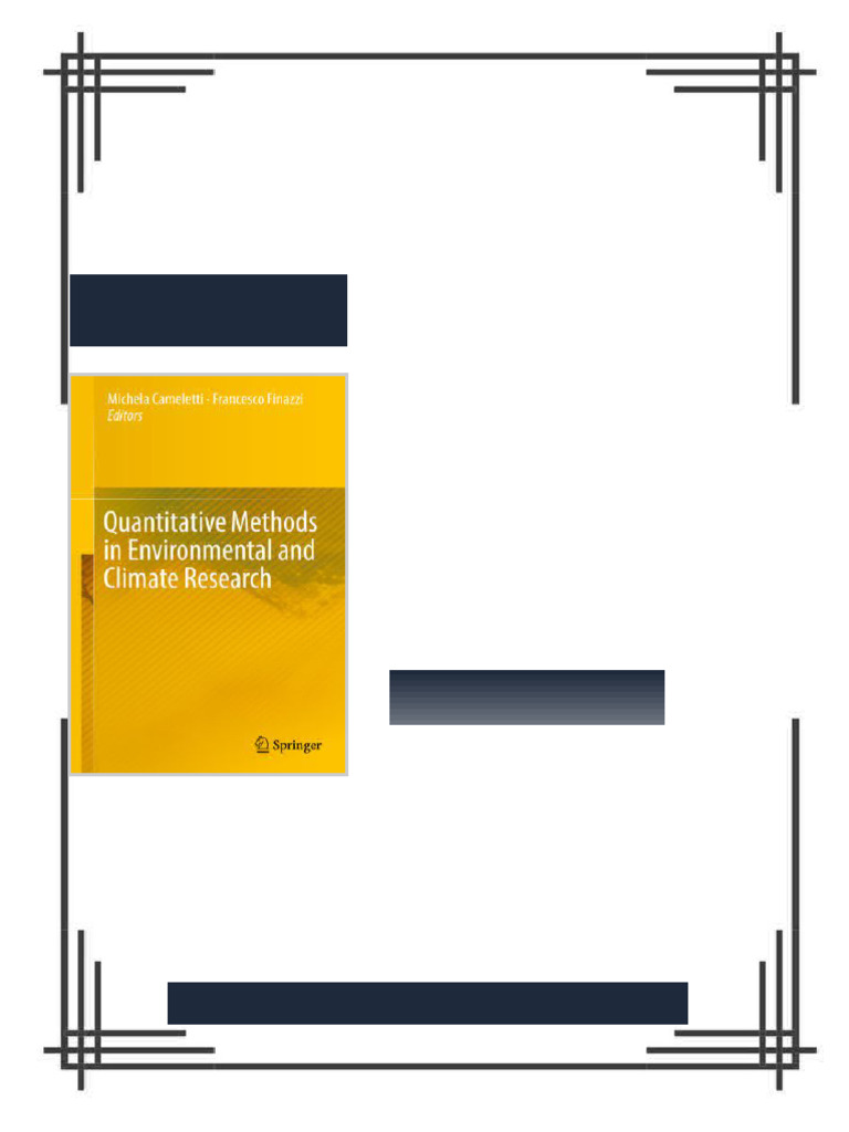 Quantitative Methods in Environmental and Climate Research Michela ...