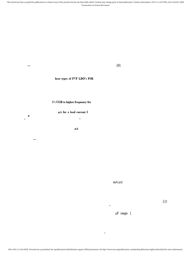Enhanced FVF LDO with High PSR | PDF | Amplifier | Electricity
