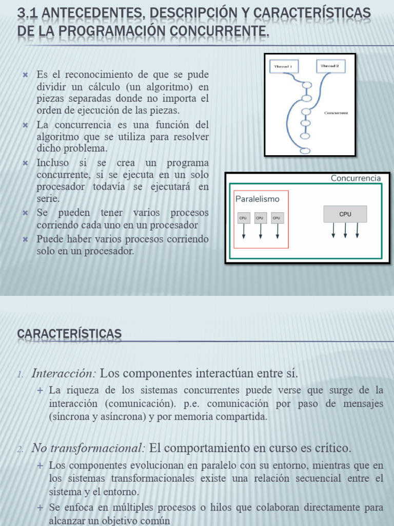 Características de la Programación Concurrente | PDF | Computación ...