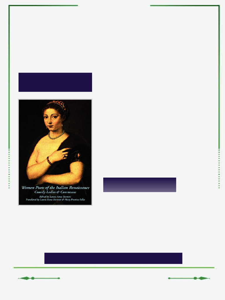Women Poets of The Italian Renaissance Courtly Ladies Courtesans Laura ...