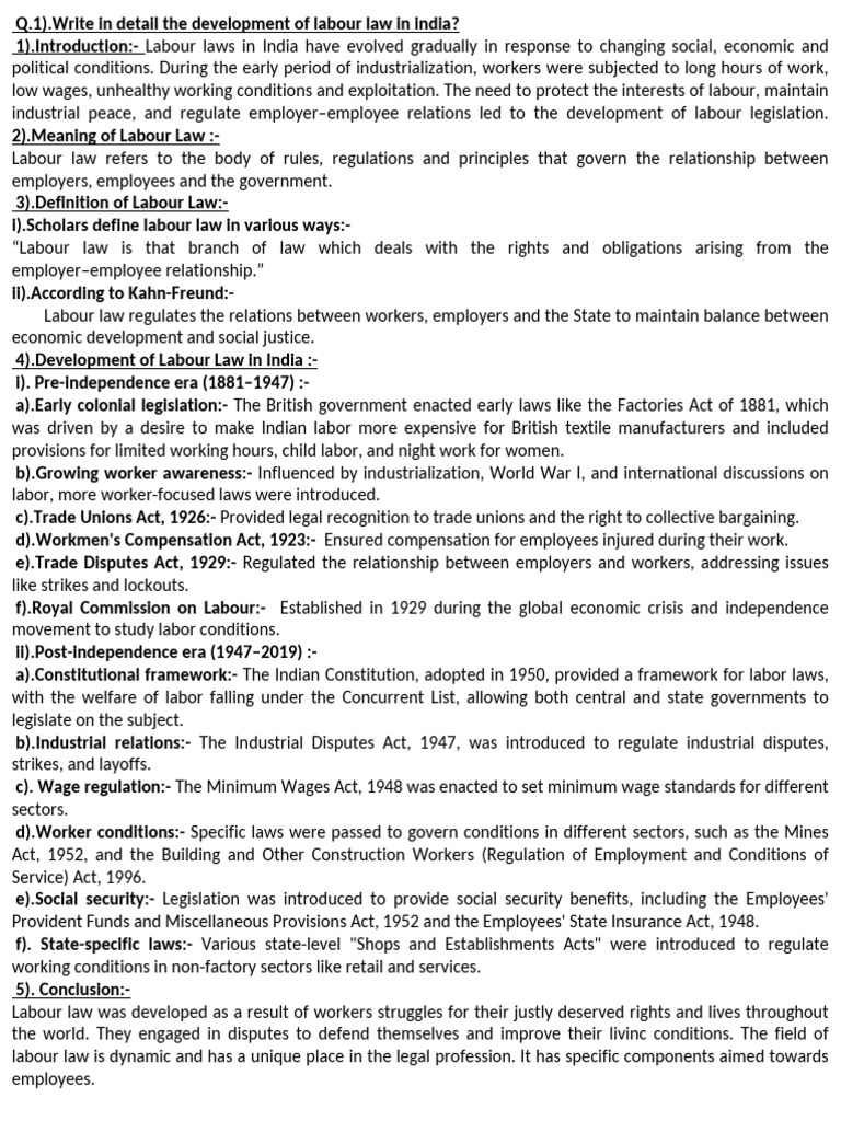 Evolution of Labour Law in India | PDF | Cost Of Living | Labour Law