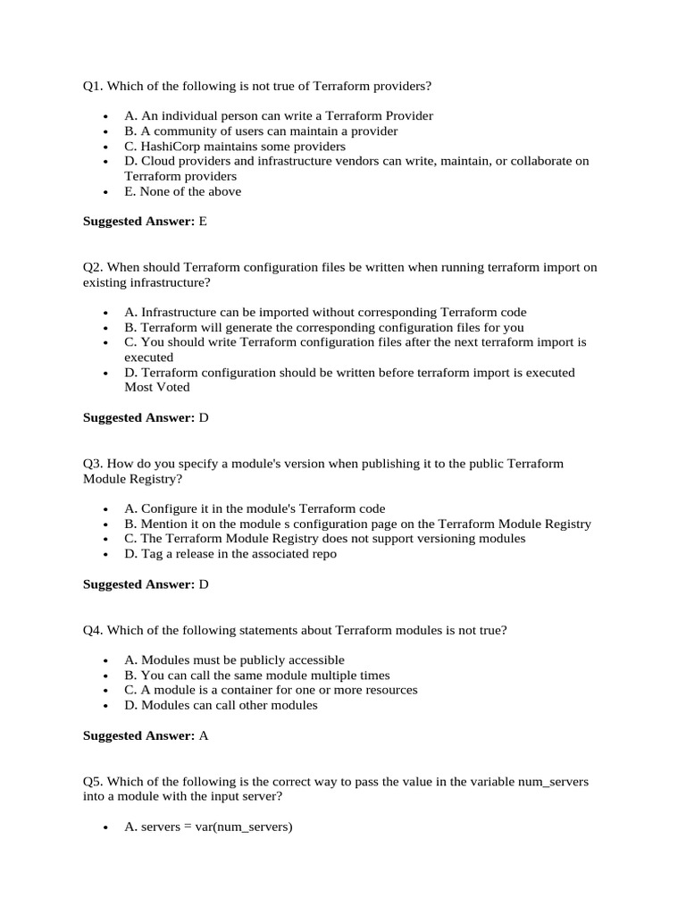 HashiCorp Terraform Associate Exam | PDF | Cloud Computing | Module ...