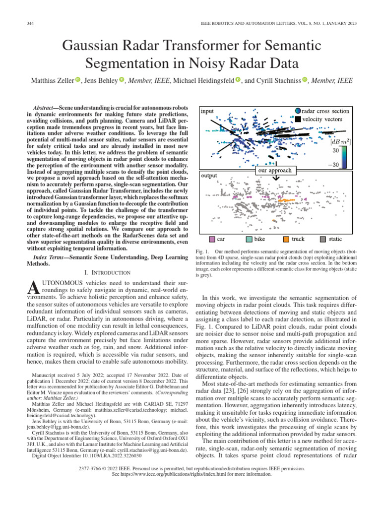 Gaussian Radar Transformer For | PDF | Lidar | Image Segmentation