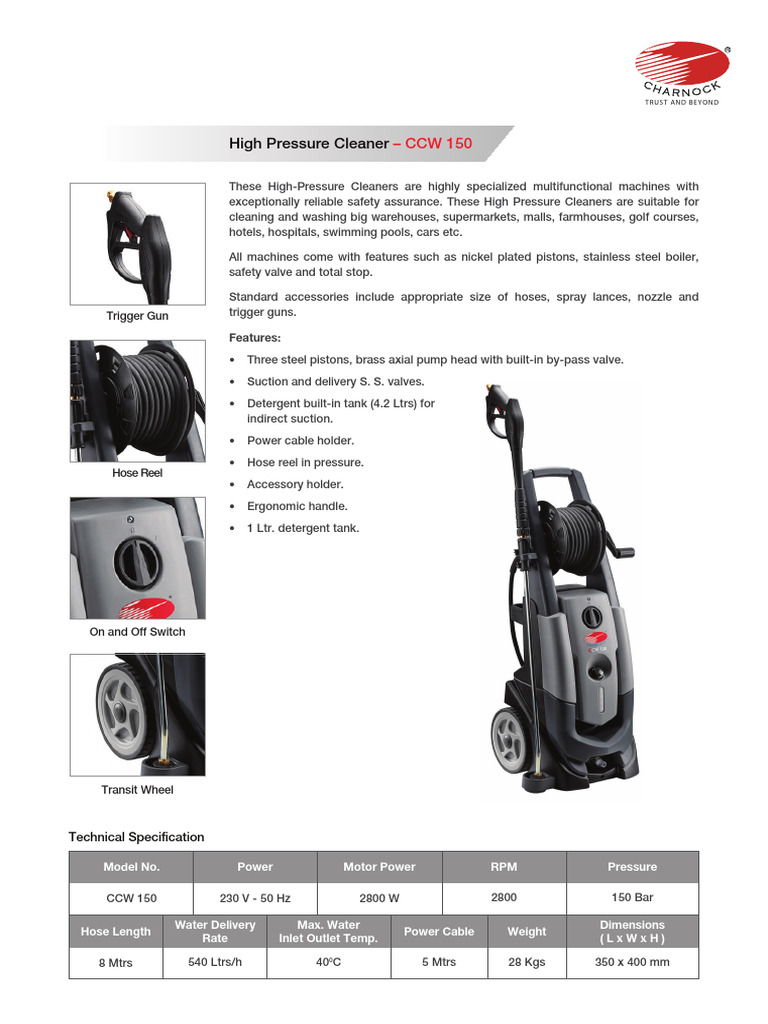 High Pressure Cleaner CCW 150 Specs | PDF
