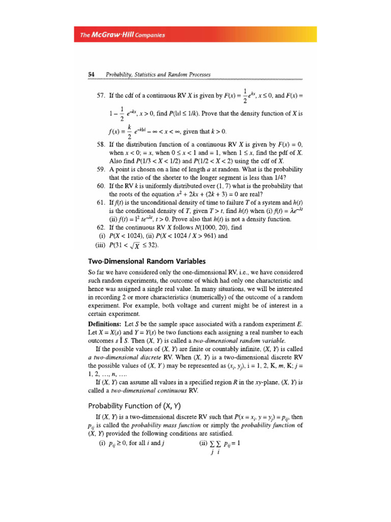 Unit 2 Two Dimensional RV | PDF
