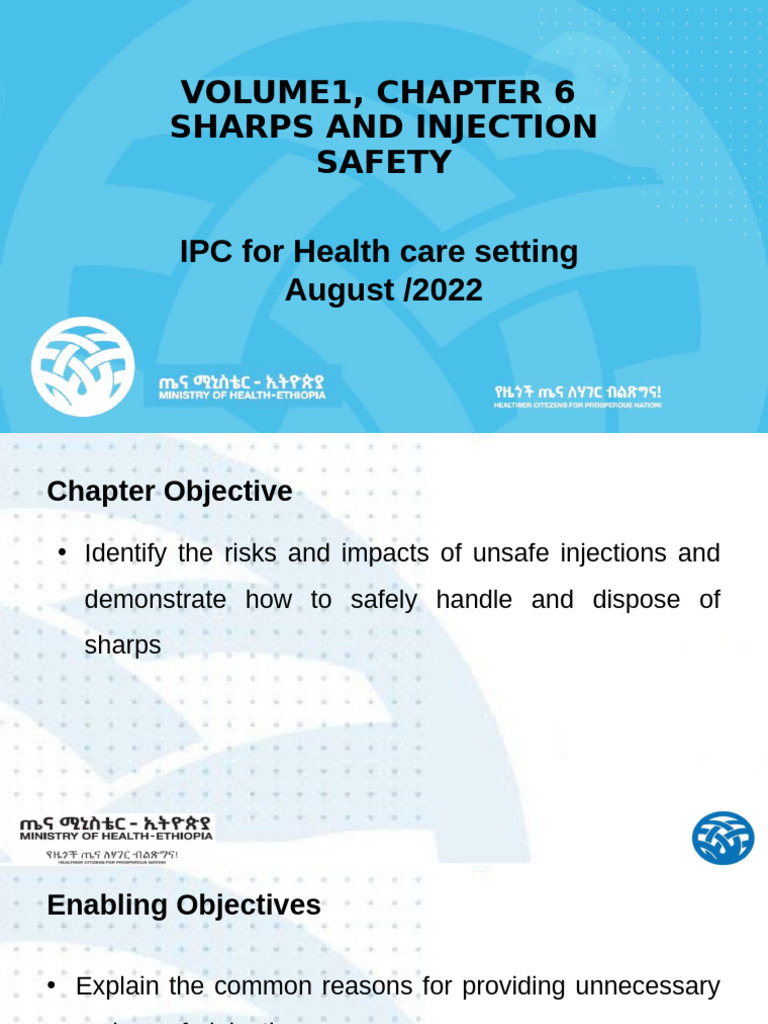 Safe Injection and Sharps Handling Guide | PDF | Injection (Medicine ...