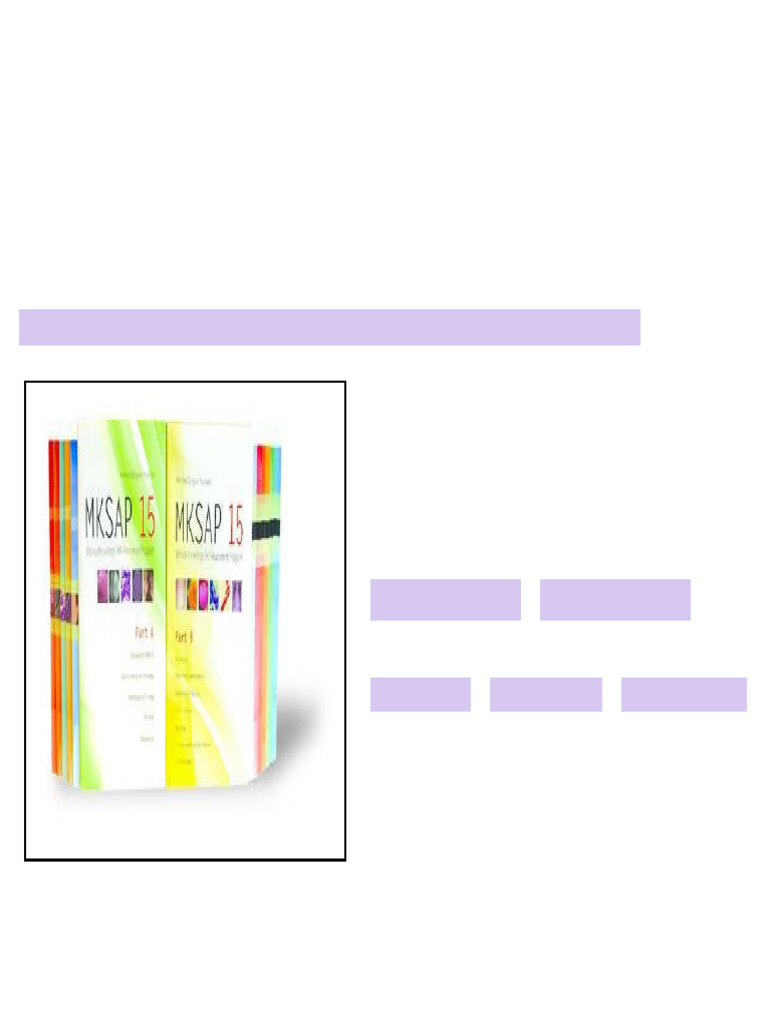 MKSAP 15 Medical Knowledge Self Assessment Program Companion Book 15th ...