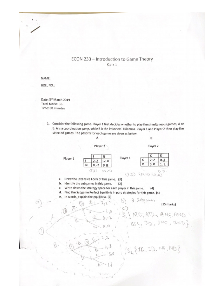 Quiz 2 Question 1 | PDF