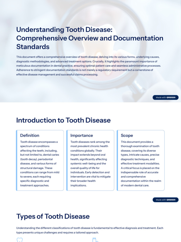 Tooth Disease Overview and Documentation | PDF | Periodontology | Human ...