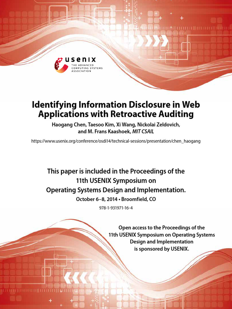Retroactive Auditing for Data Disclosure | PDF | Callback (Computer ...