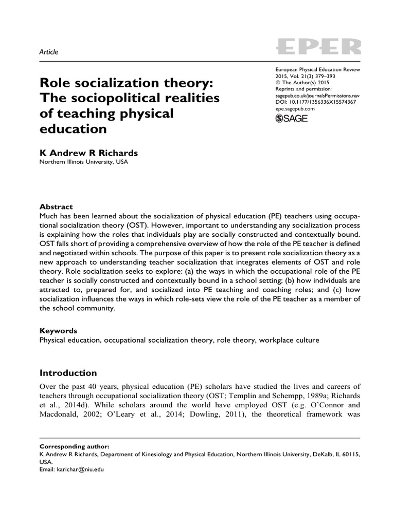 Role Socialization Theory - The Sociopolitical Realities of Teaching ...