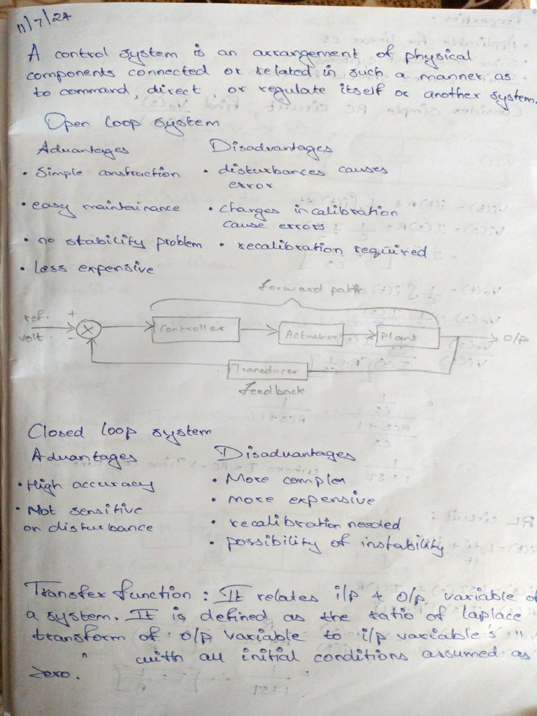 Control Systems Unit 1,2 | PDF