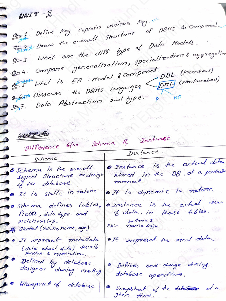 DBMS Unit 1 One Shot | PDF