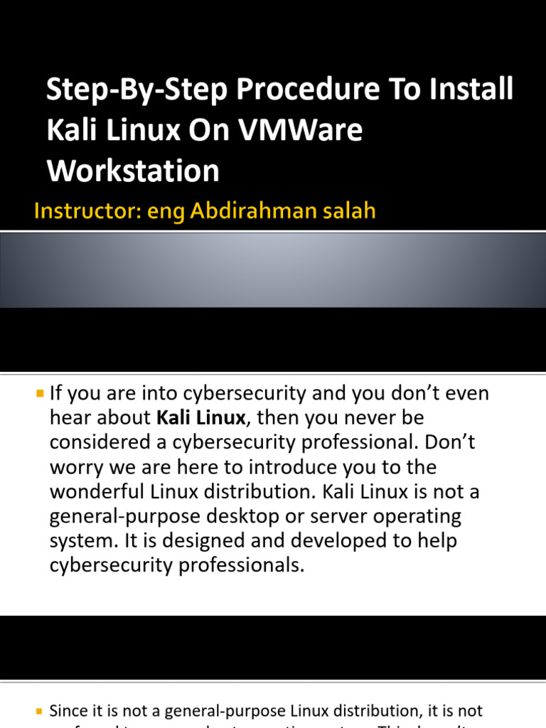 Install Kali Linux on VMWare Guide | PDF | Linux | Linux Distribution