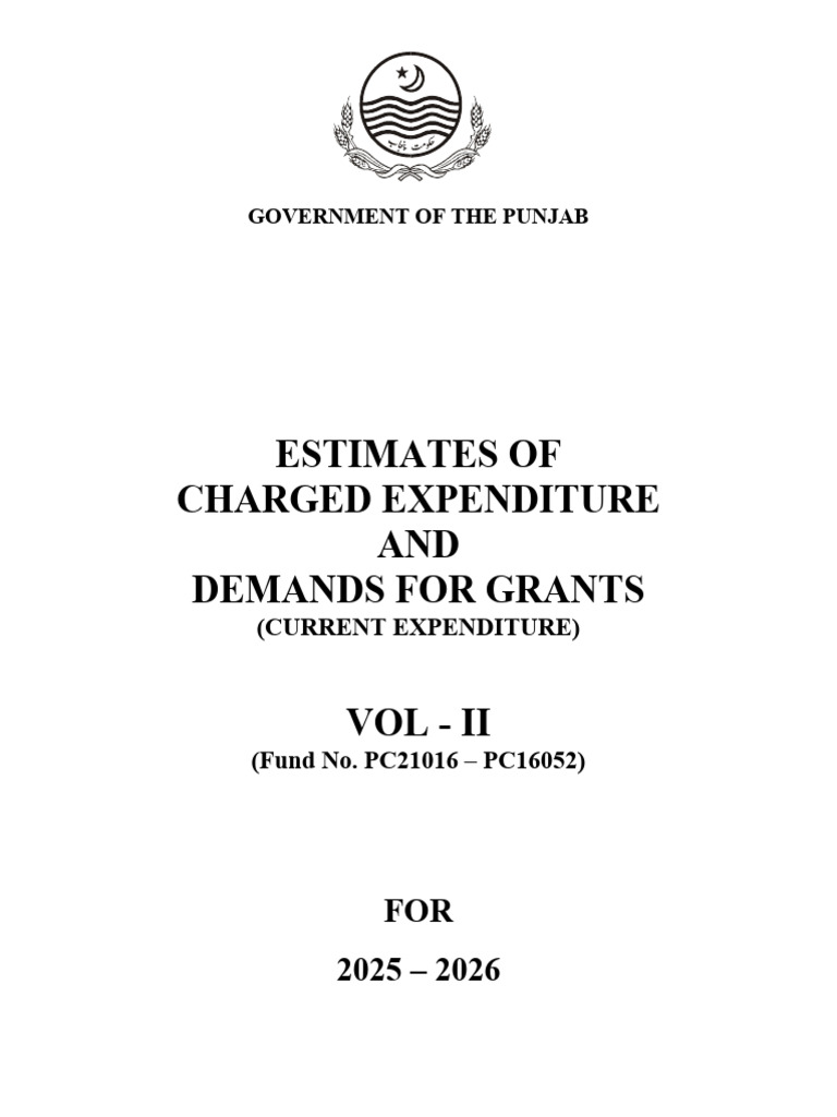 Punjab Government Budget Estimates 2025-26 | PDF | Loans | Hospital