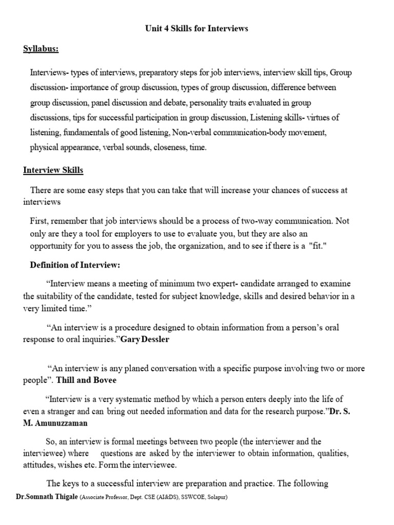 Essential Interview Skills Guide | PDF | Nonverbal Communication ...