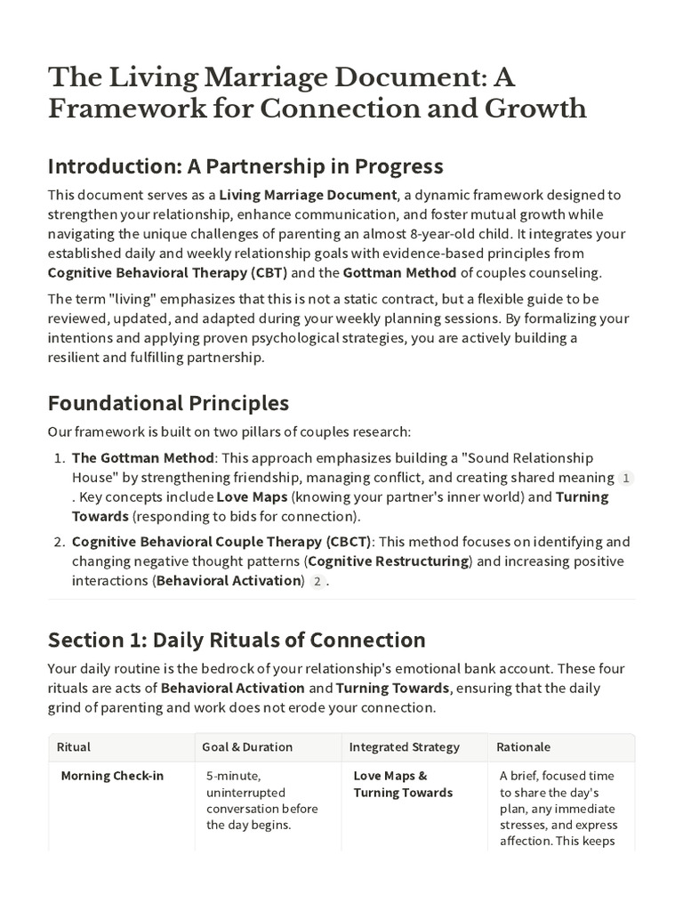 Living Marriage Framework for Growth | PDF | Behaviorism | Cognitive ...