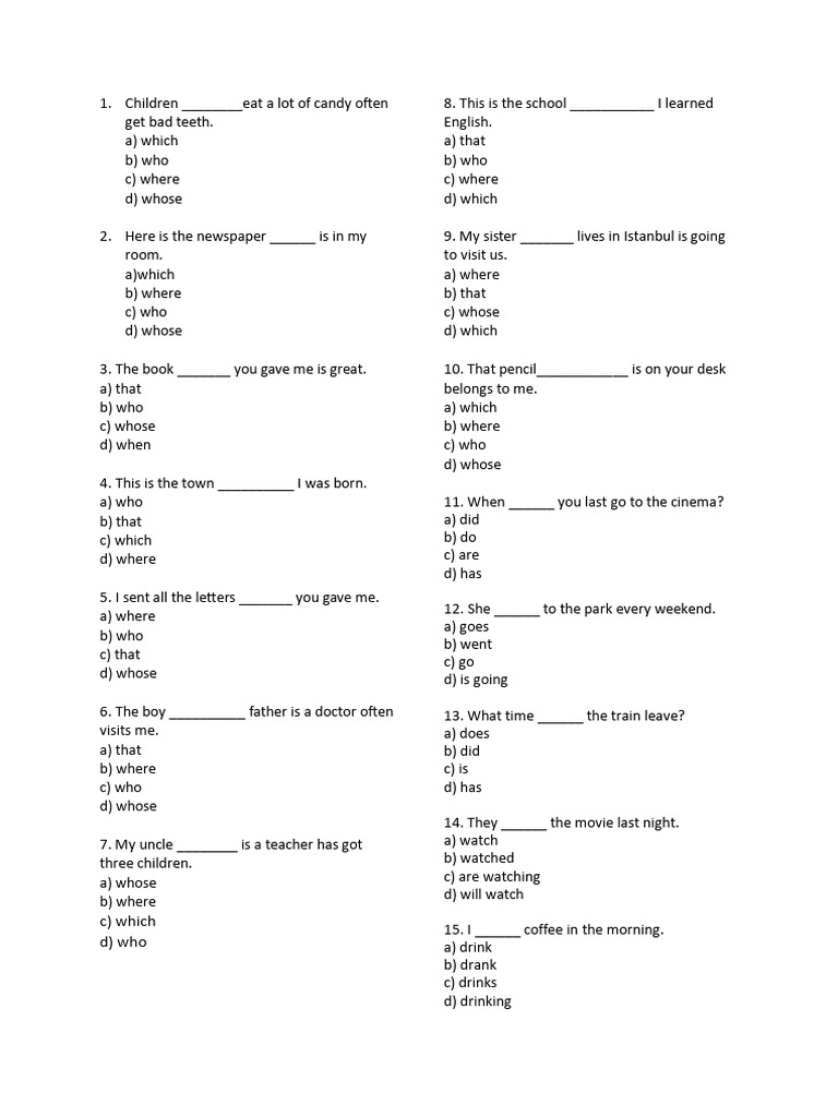 English Grammar Practice Questions | PDF | Chess | Chess Theory