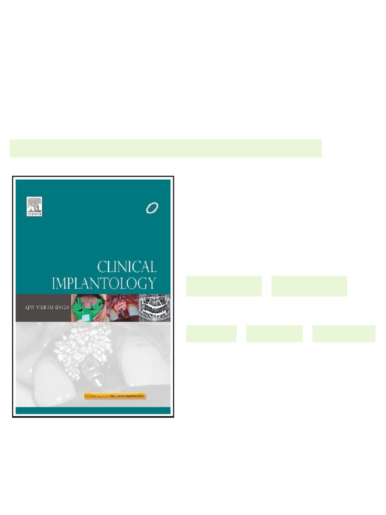 Clinical Implantology 1e 1st Edition Ajay Vikram Singh - Ebook and ...