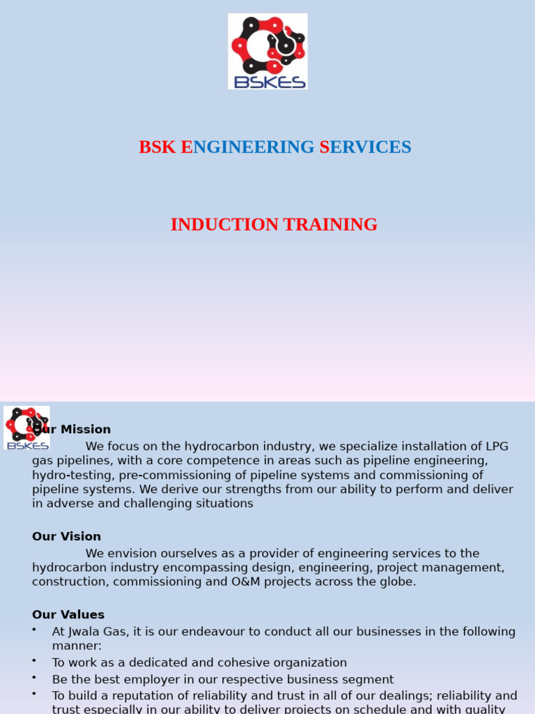 Induction Training for Pipeline Safety | PDF | Combustion | Scaffolding