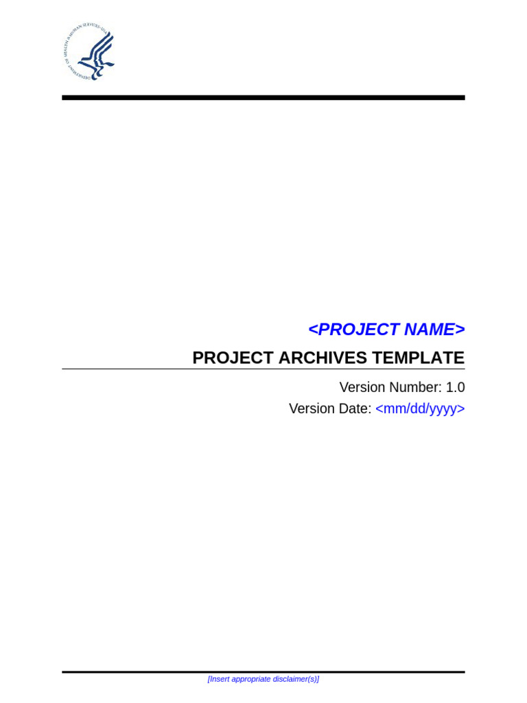 Project Archives Template v1.0 | PDF | Bracket | Project Management