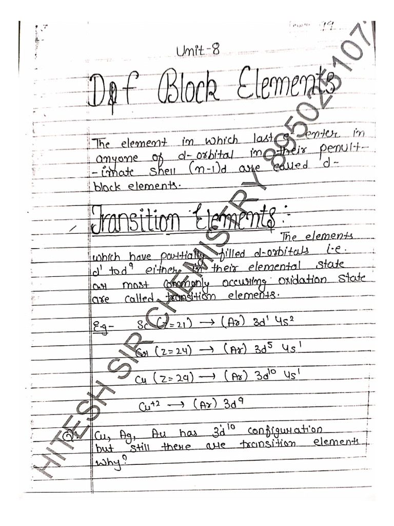 D & F Block Elements | PDF