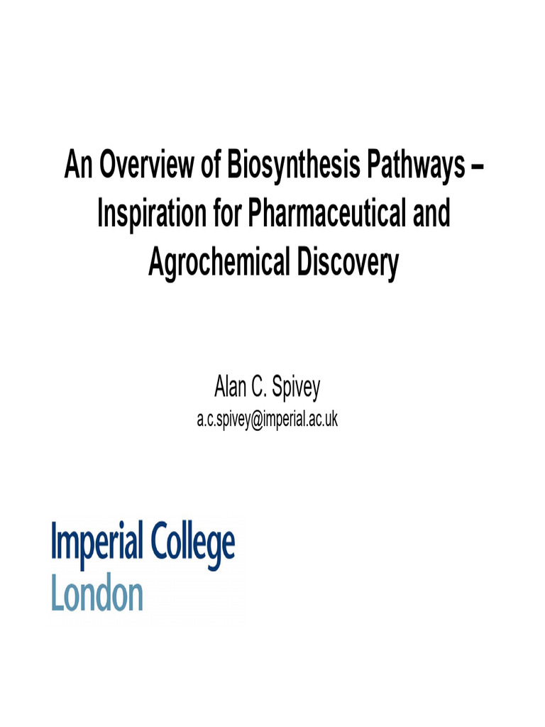Biosynthesis Pathways in Pharma & Agrochemicals | PDF | Metabolism ...