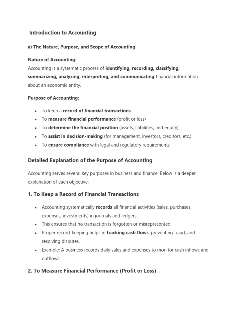 Understanding Accounting Basics and Purposes | PDF | Debits And Credits ...