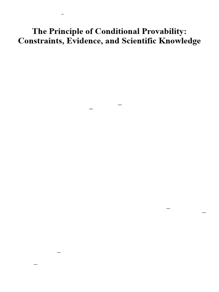 Conditional Provability in Science Explained | PDF | Falsifiability ...