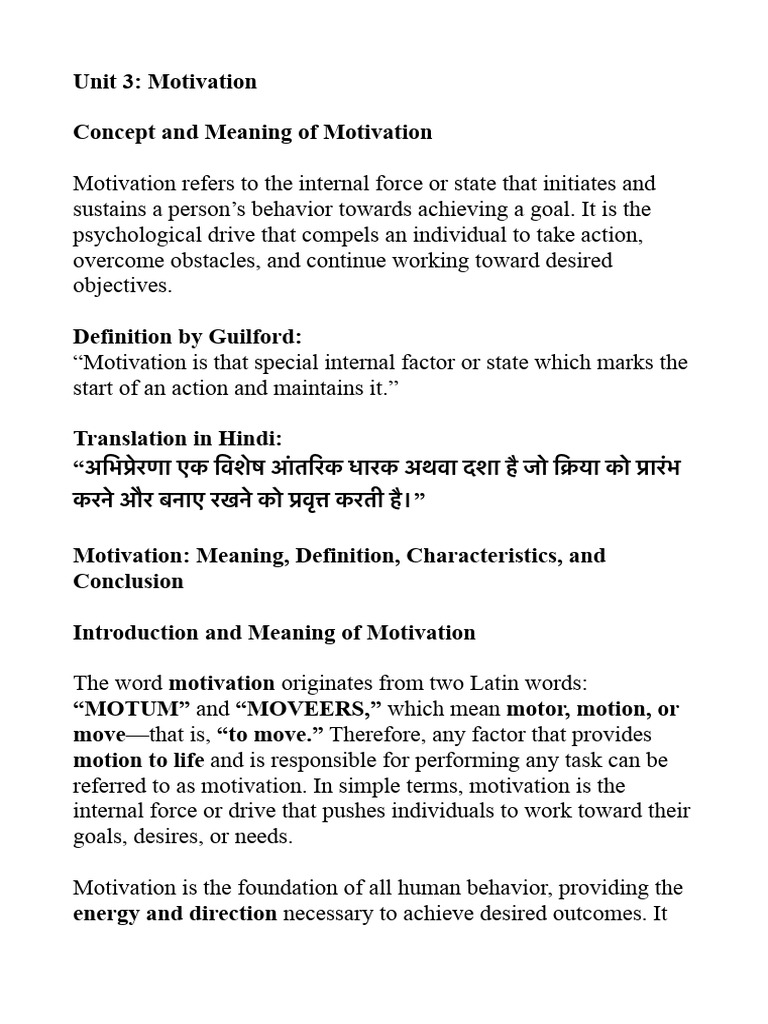 Unit 3 Learning | PDF | Motivation | Motivational