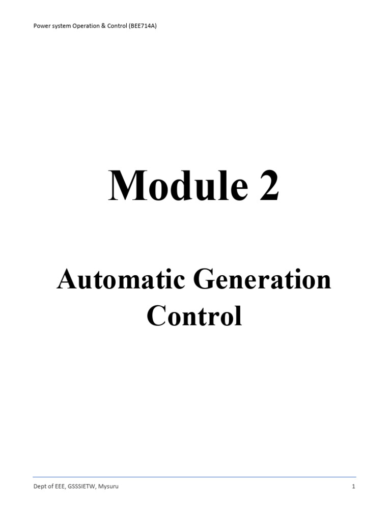 Automatic Generation Control Overview | PDF | Amplifier | Torque