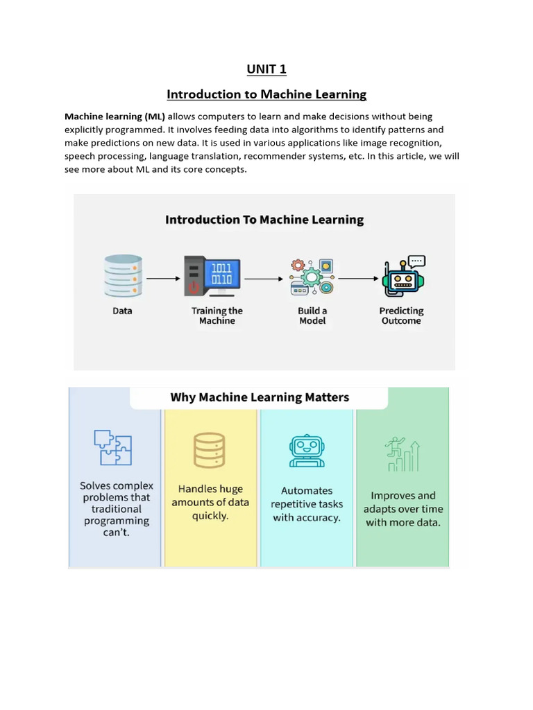 Introduction to Machine Learning Concepts | PDF | Model–View–Controller ...