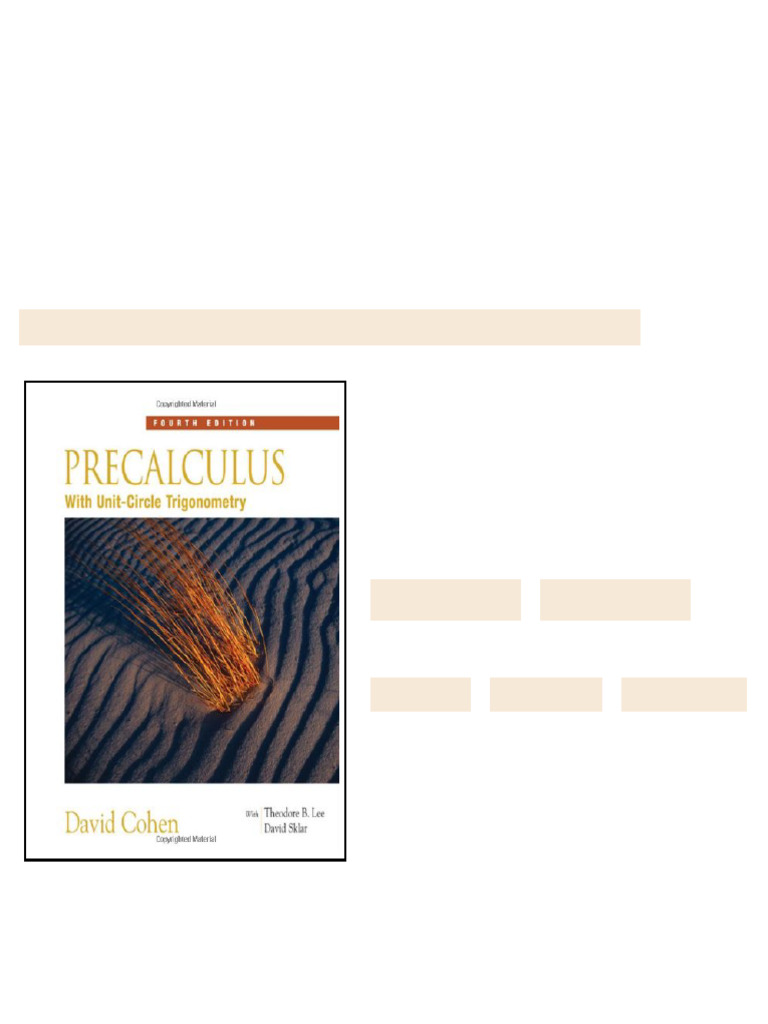 Precalculus With Unit Circle Trigonometry With CD ROM and Ilrn TM ...