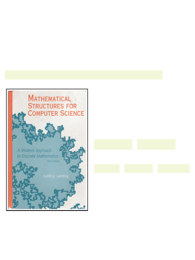 Mathematical Structures For Computer Science 6th Edition Judith L ...
