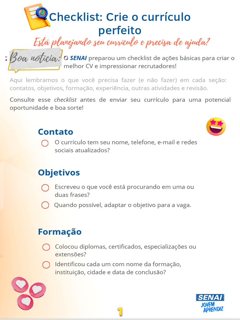 Checklist Currículo | PDF