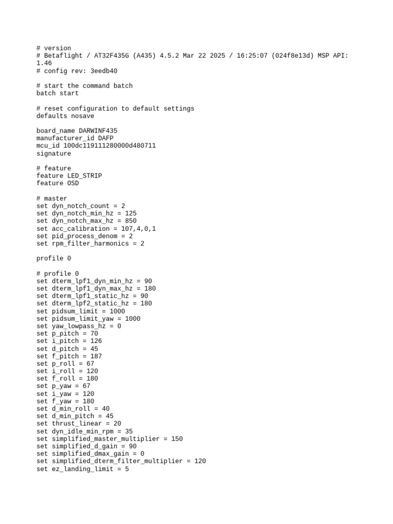 Betaflight A435 Configuration Guide | PDF