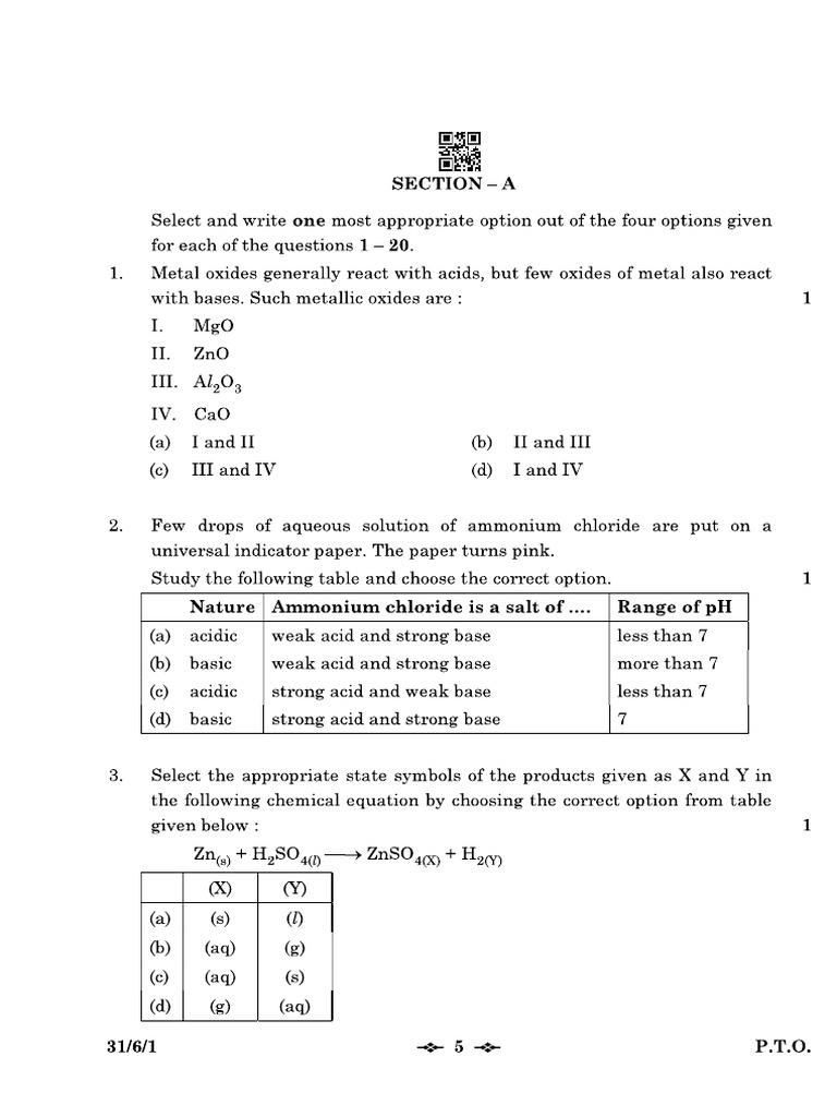 Sample Paper 04 Science | PDF