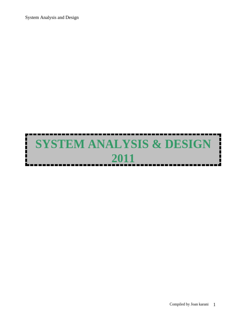 System Analysis and Design Overview | PDF | System | Information