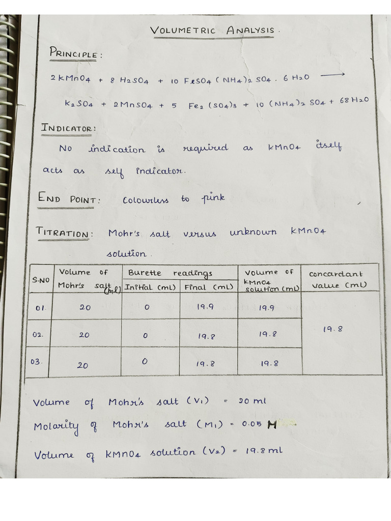 Volumetric Analysis Solution | PDF