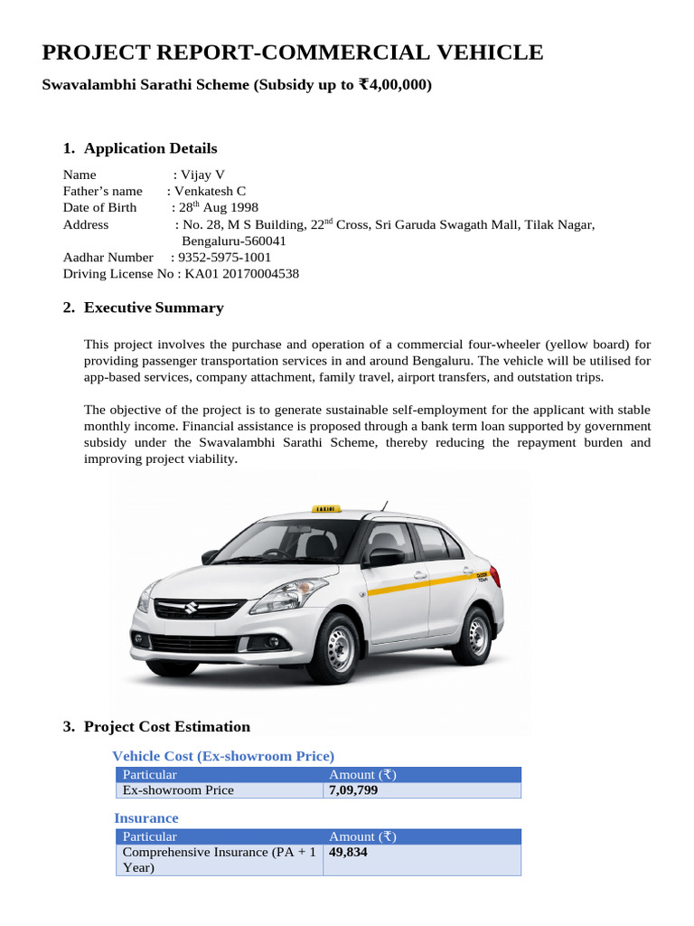 Commercial Vehicle Project Report | PDF | Loans | Subsidy