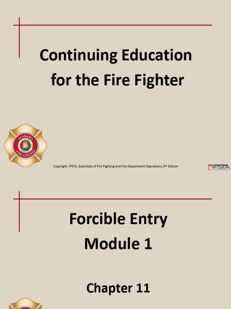 Forcible Entry Techniques for Firefighters | PDF